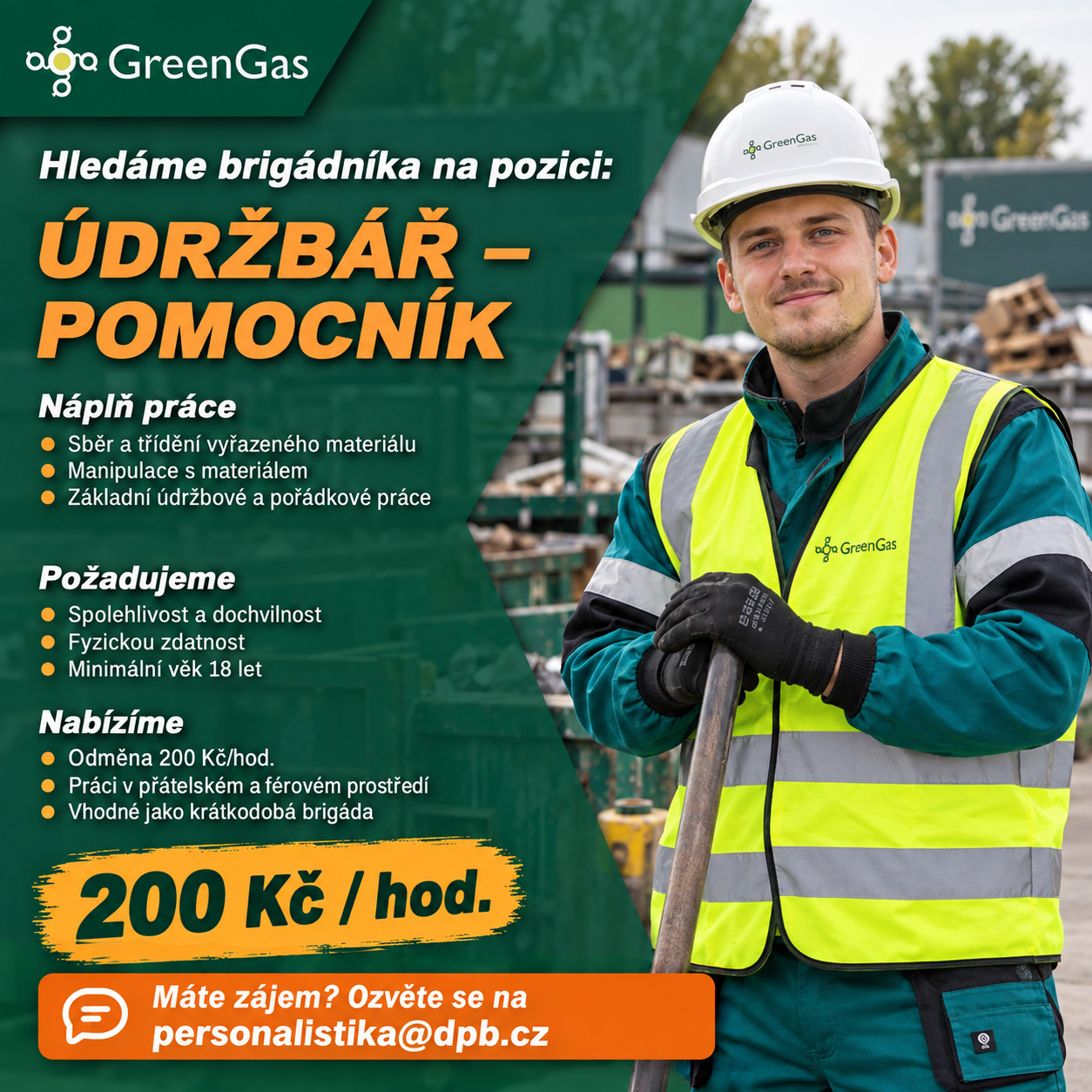 HLEDÁME: Údržbář – pomocník